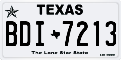 TX license plate BDI7213
