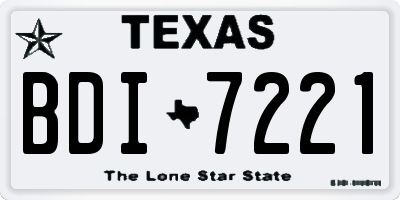 TX license plate BDI7221