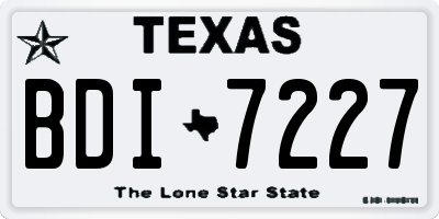 TX license plate BDI7227
