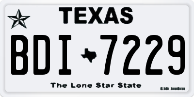 TX license plate BDI7229