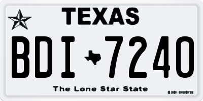 TX license plate BDI7240