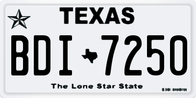 TX license plate BDI7250