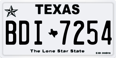TX license plate BDI7254