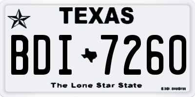 TX license plate BDI7260