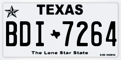 TX license plate BDI7264