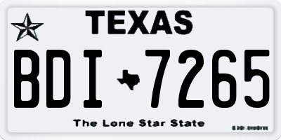 TX license plate BDI7265