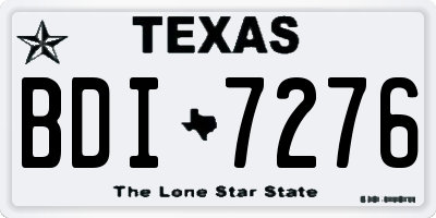 TX license plate BDI7276