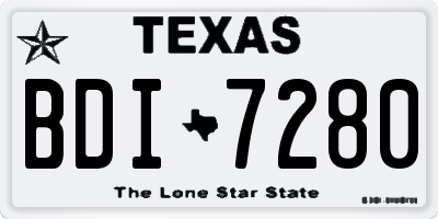 TX license plate BDI7280