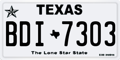 TX license plate BDI7303
