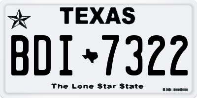 TX license plate BDI7322