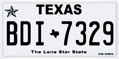 TX license plate BDI7329