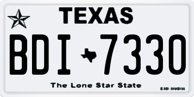 TX license plate BDI7330