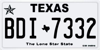 TX license plate BDI7332
