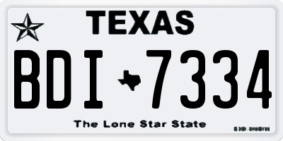 TX license plate BDI7334