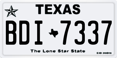 TX license plate BDI7337