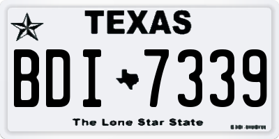 TX license plate BDI7339