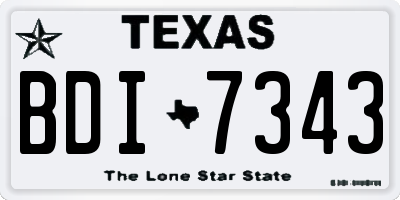 TX license plate BDI7343