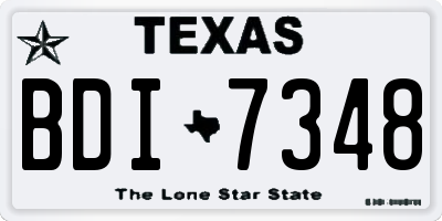TX license plate BDI7348