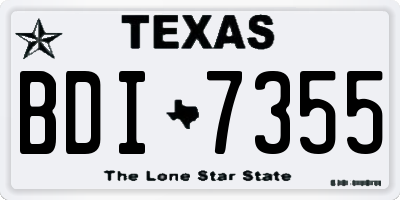 TX license plate BDI7355