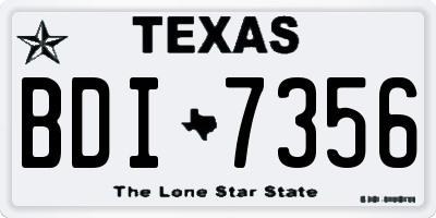 TX license plate BDI7356