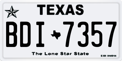 TX license plate BDI7357