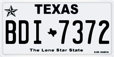 TX license plate BDI7372