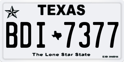 TX license plate BDI7377