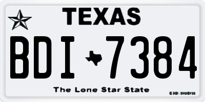 TX license plate BDI7384