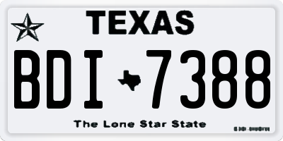 TX license plate BDI7388