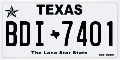 TX license plate BDI7401