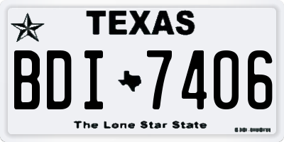 TX license plate BDI7406
