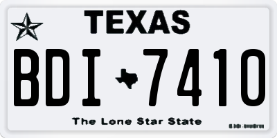 TX license plate BDI7410