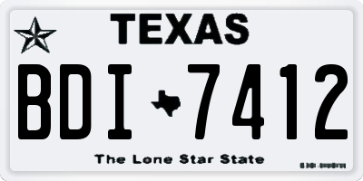 TX license plate BDI7412