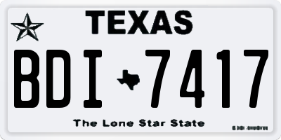 TX license plate BDI7417