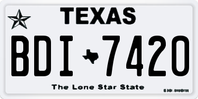 TX license plate BDI7420