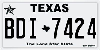 TX license plate BDI7424