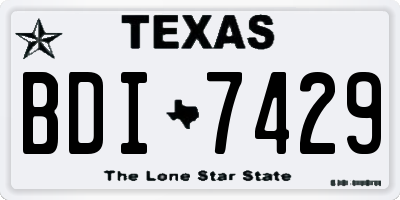 TX license plate BDI7429