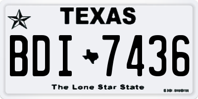 TX license plate BDI7436