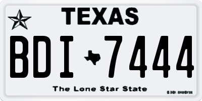 TX license plate BDI7444