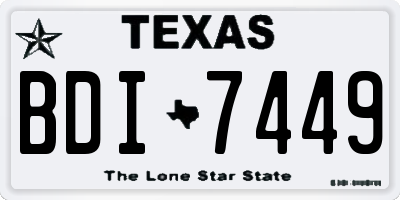 TX license plate BDI7449