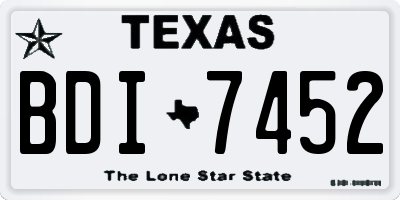 TX license plate BDI7452