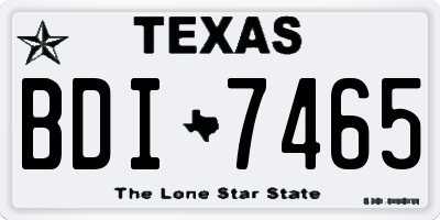 TX license plate BDI7465