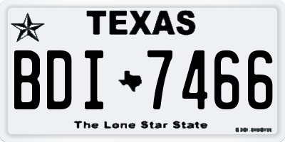 TX license plate BDI7466