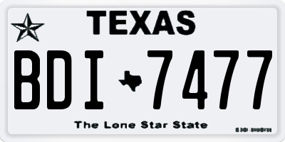 TX license plate BDI7477
