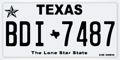 TX license plate BDI7487
