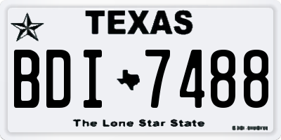 TX license plate BDI7488