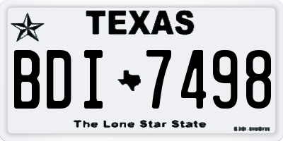 TX license plate BDI7498