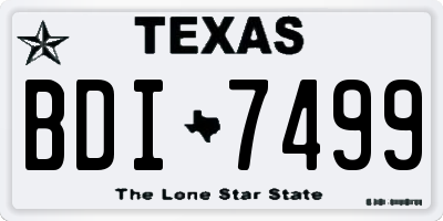 TX license plate BDI7499