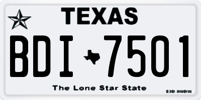 TX license plate BDI7501