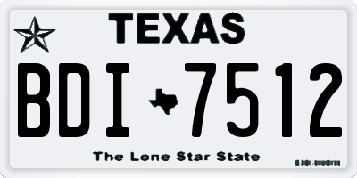 TX license plate BDI7512
